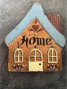 Vintage 1990s Sweet Home Wood Plaque Cottage Core Grandma